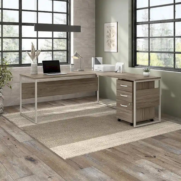 Hybrid 72W L Shaped Table Desk with Drawers by Bush Business Furniture