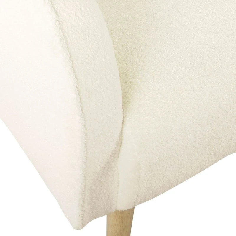 Sherpa Akzentstuhl mit Holzbeinen - Creme