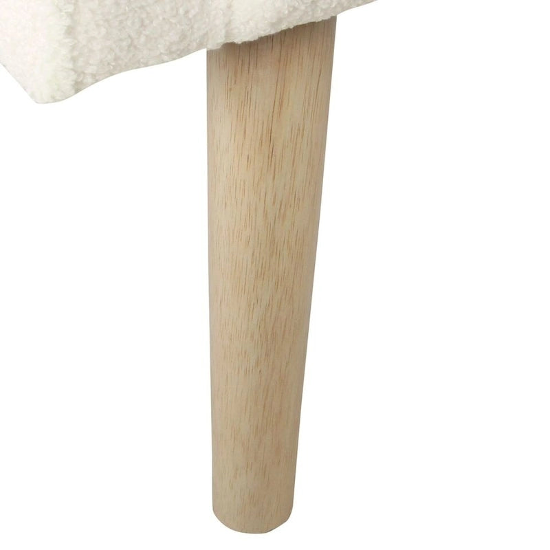 Sherpa Akzentstuhl mit Holzbeinen - Creme