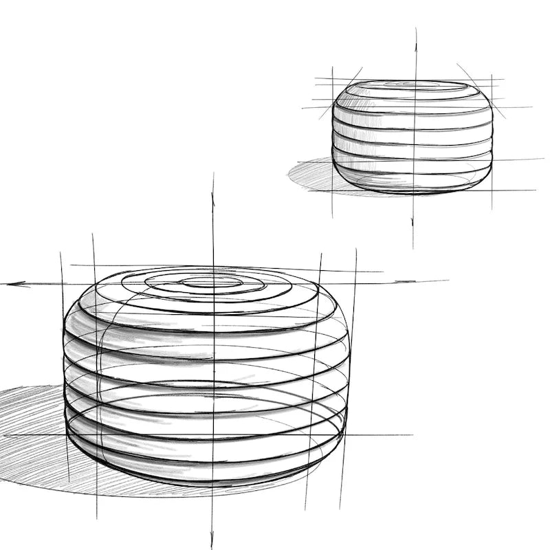 Boho Runder Pouf aus Samt – 50 cm