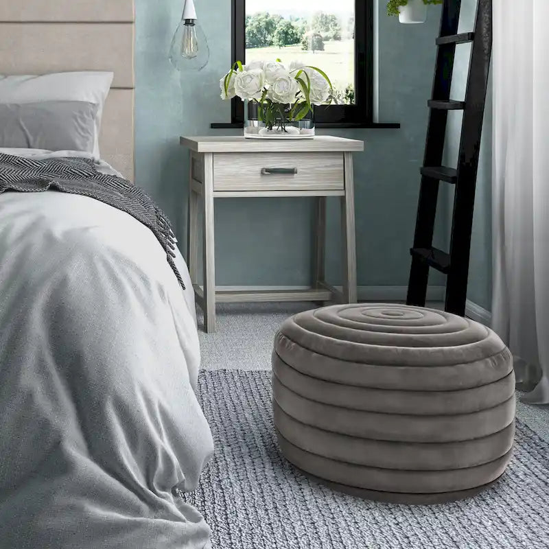 Boho Runder Pouf aus Samt – 50 cm