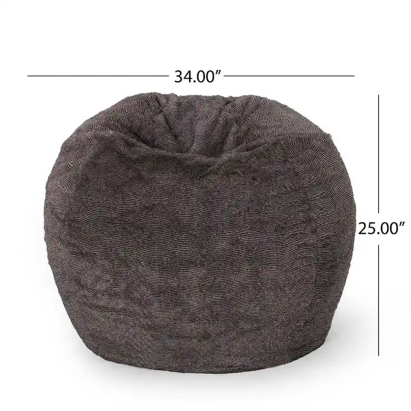 Sitzsack Modern Glam Kunstfell - Braun/Schneeweiß
