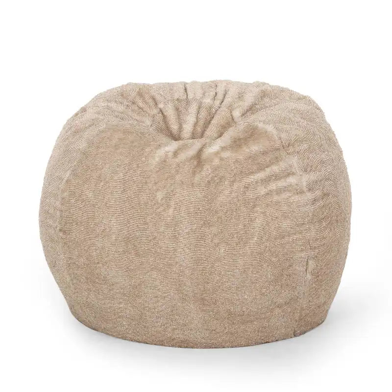 Sitzsack Modern Glam Kunstfell - Braun/Schneeweiß