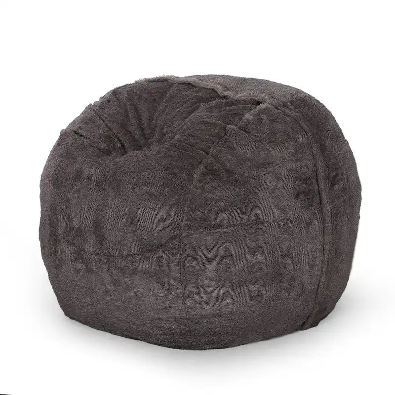 Sitzsack Modern Glam Kunstfell - Braun/Schneeweiß