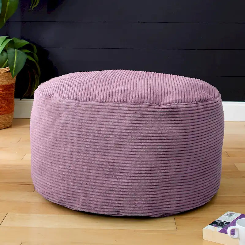 Großer runder Cord-Pouf/Hocker für drinnen – 76 cm