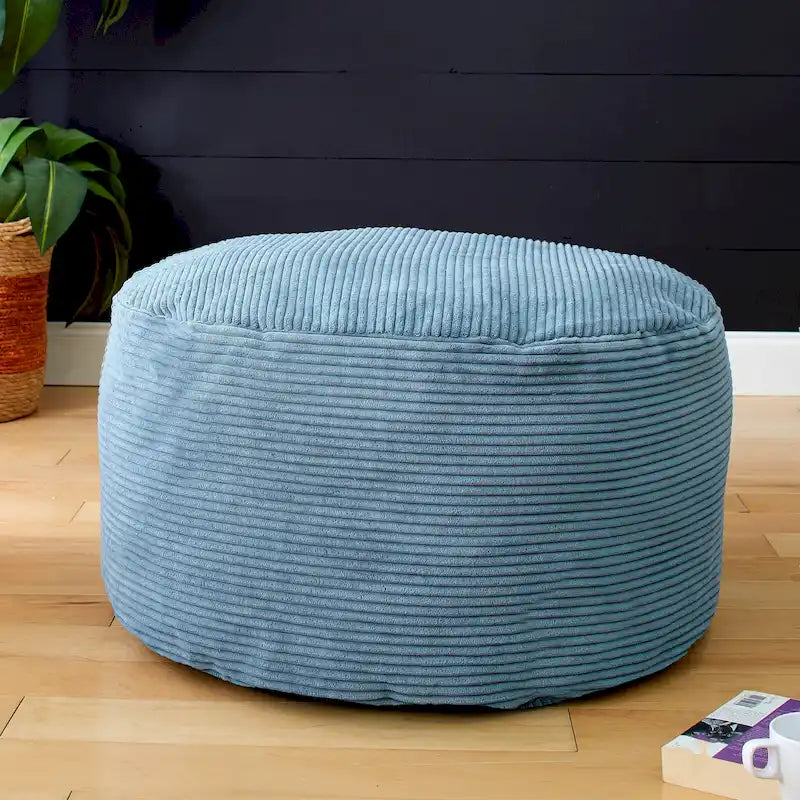 Großer runder Cord-Pouf/Hocker für drinnen – 76 cm