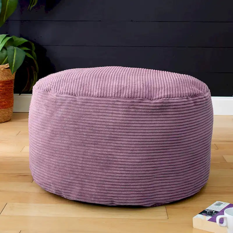 Großer runder Cord-Pouf/Hocker für drinnen – 76 cm