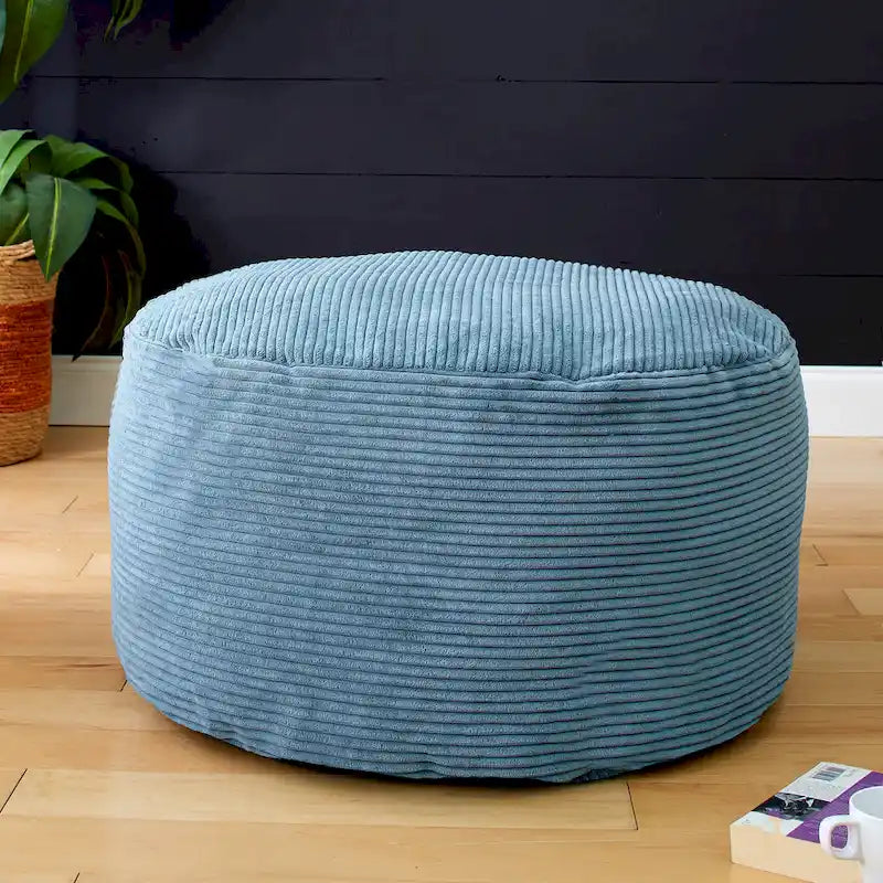 Großer runder Cord-Pouf/Hocker für drinnen – 76 cm