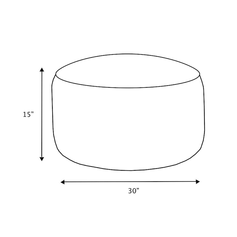 Großer runder Cord-Pouf/Hocker für drinnen – 76 cm