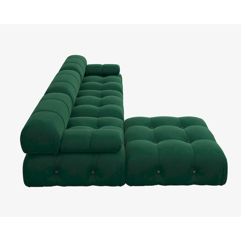 Minimalistischer quadratischer Polsterhocker aus Samt