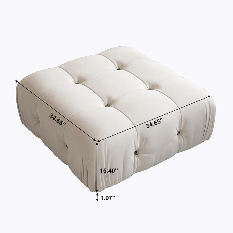 Minimalistischer quadratischer Polsterhocker aus Samt