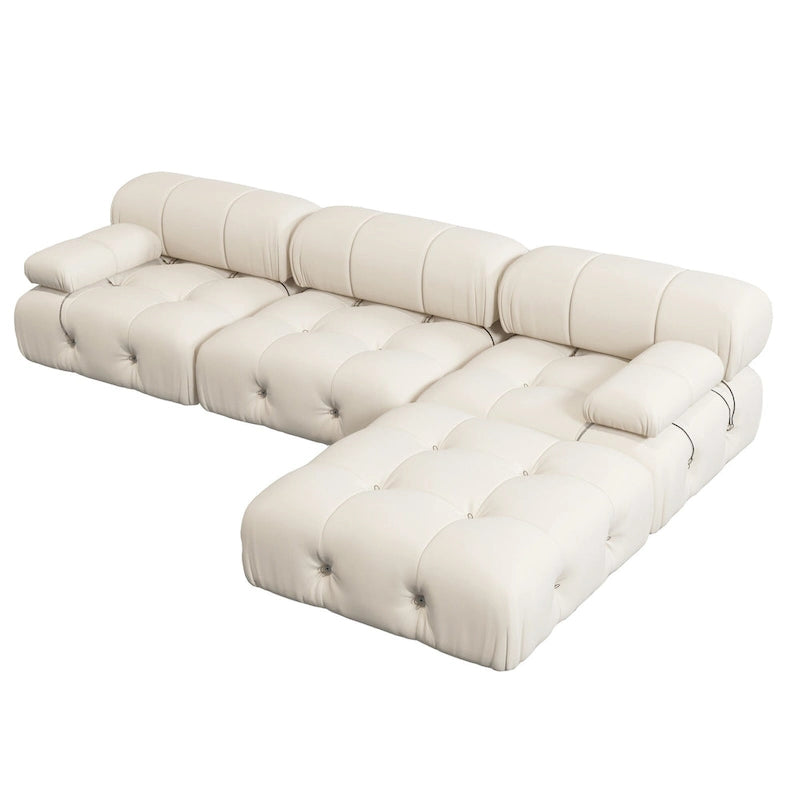 Minimalistischer quadratischer Polsterhocker aus Samt