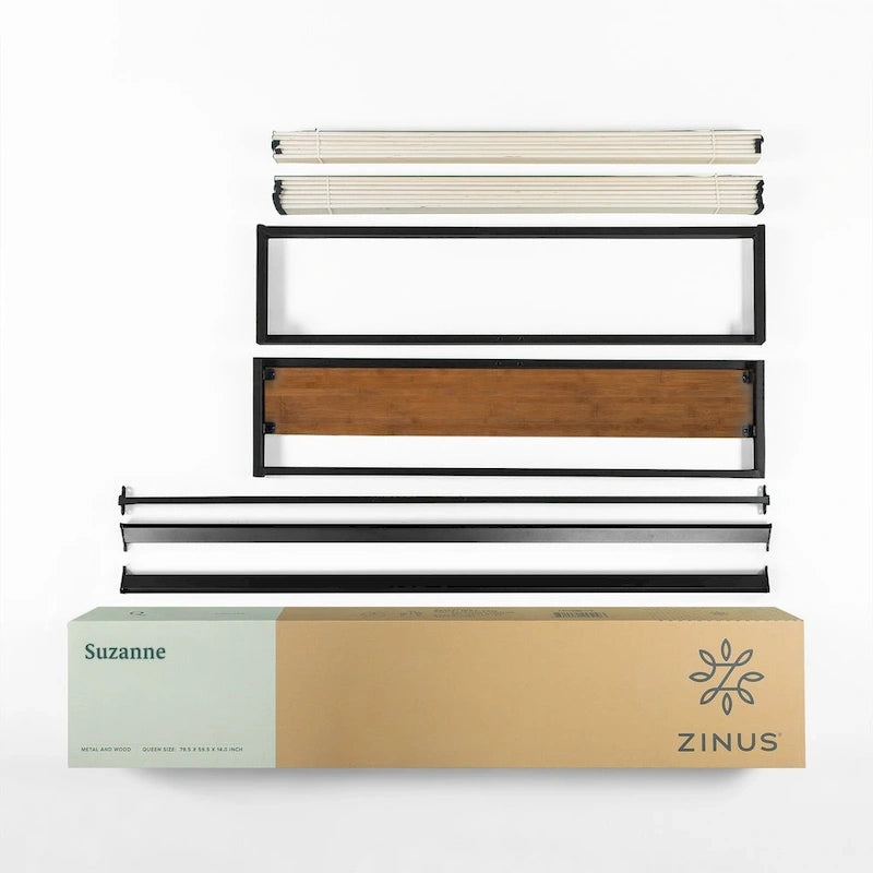 14" Metall- und Bambus-Plattformbettgestell - GOOD DESIGN Award Gewinner