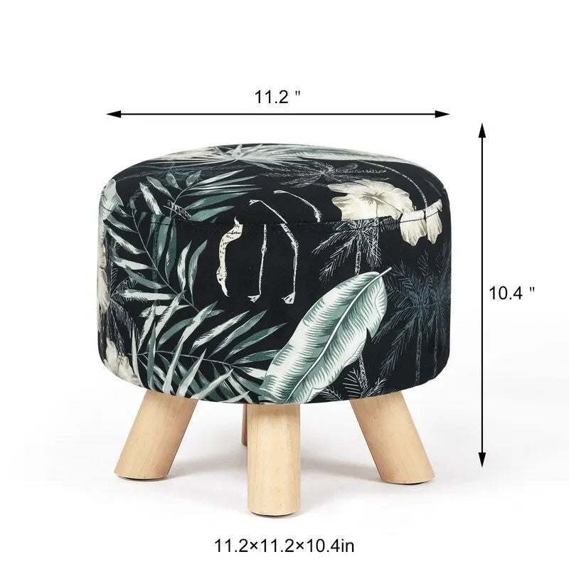 Moderner runder Samt-Ottoman-Fußhocker – 29,5 cm
