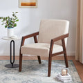Mid-Century Modern Akzentsessel – Leinen, Braun, Weiß oder Blau
