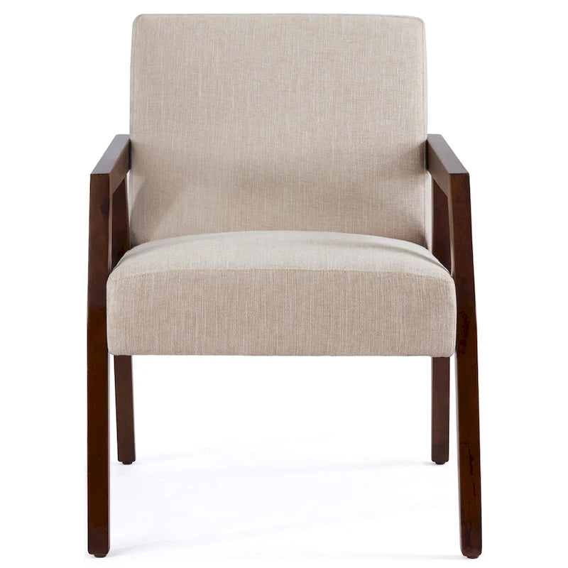 Mid-Century Modern Akzentsessel – Leinen, Braun, Weiß oder Blau