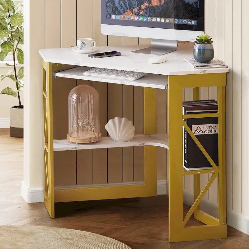 Eckschreibtisch mit Tastaturauszug – Computer-Tisch für Arbeitszimmer und Home-Office