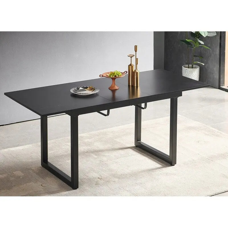 Quadratischer, ausziehbarer Esstisch mit Metallbeinen – 180 cm