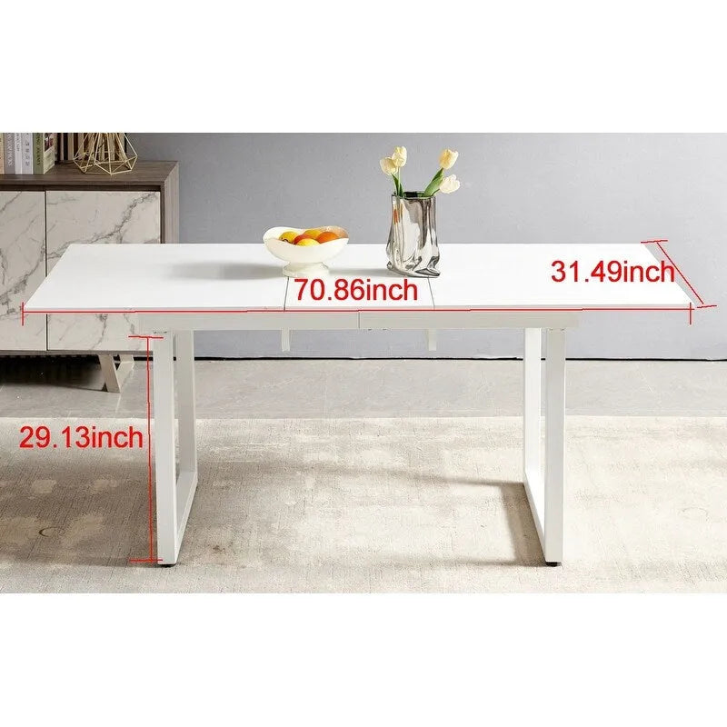 Quadratischer, ausziehbarer Esstisch mit Metallbeinen – 180 cm