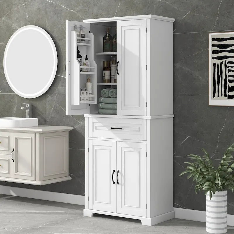 Badezimmerschrank mit Türen, Schublade und verstellbarem Regal